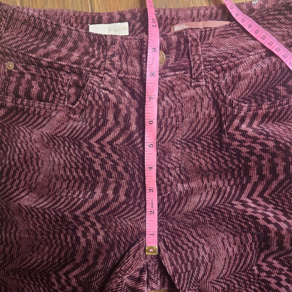 Pilcro Women’s Size 27 The Yaya Mid-Rise Crop Flare Corduroy Pants Geometric - Picture 10 of 12